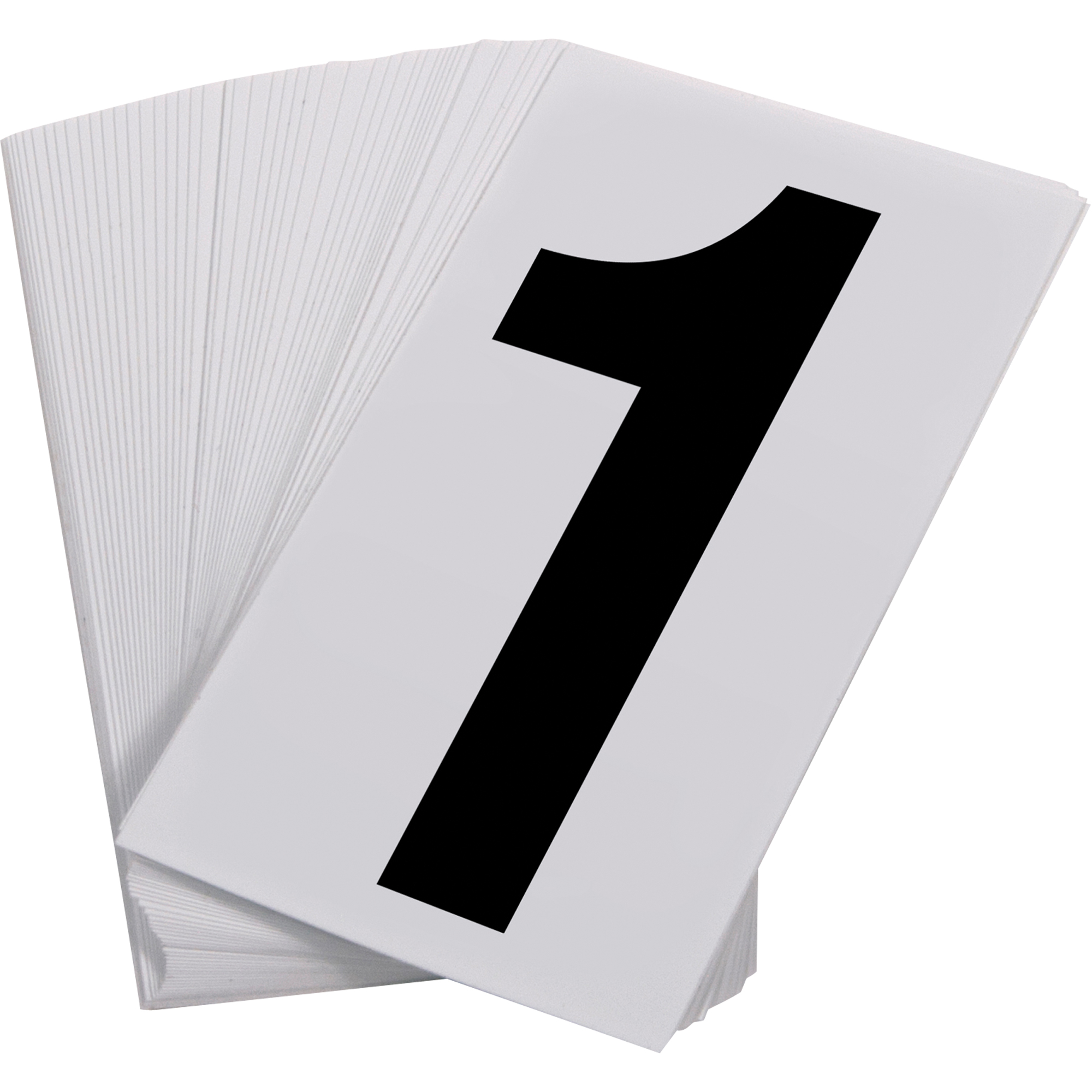 Numéros autocollants, 1, 3-1/2" h, Noir sur blanc