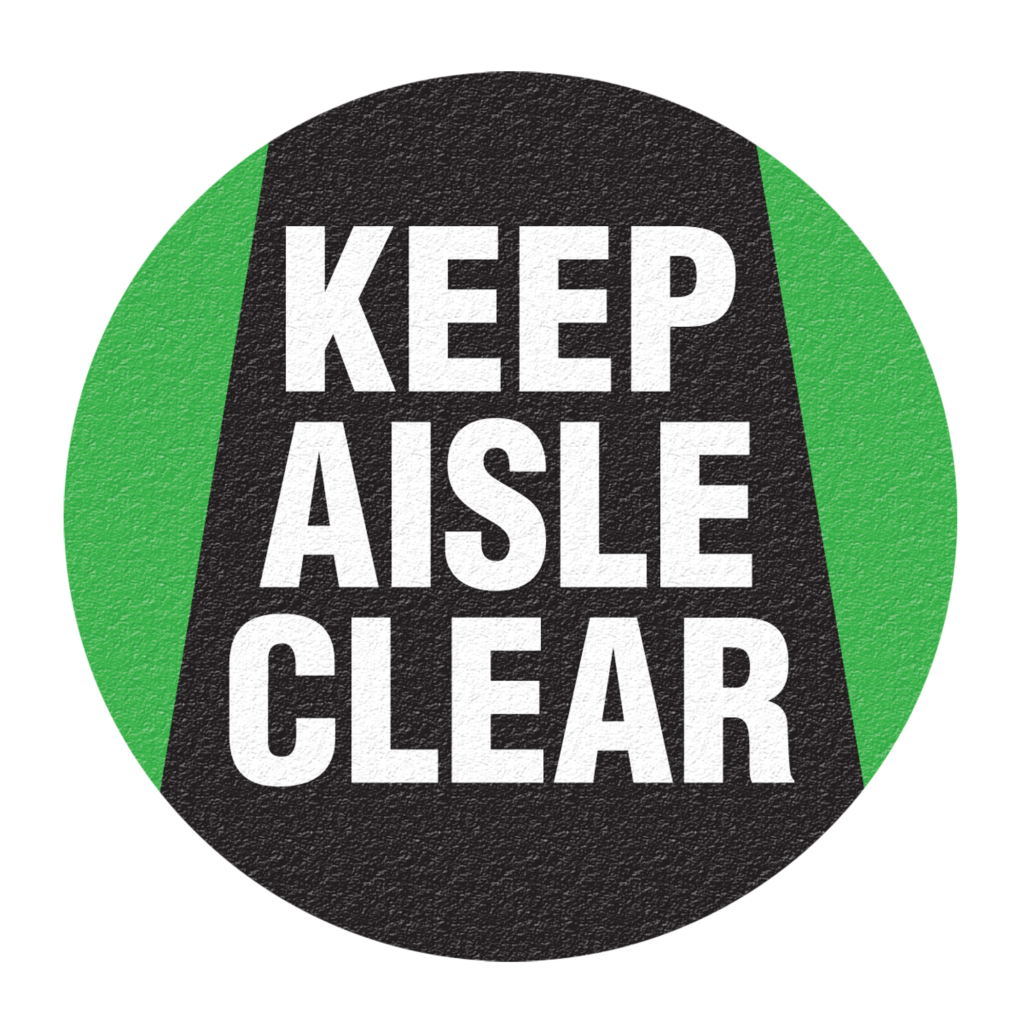 Panneau de signalisation au sol « Keep Aisle Clear », Adhésif, Anglais avec pictogramme