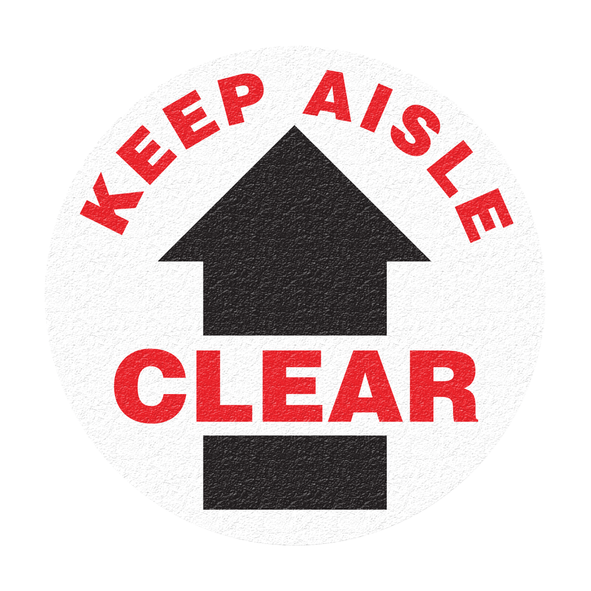 Panneau de signalisation au sol « Keep Aisle Clear », Adhésif, Anglais avec pictogramme