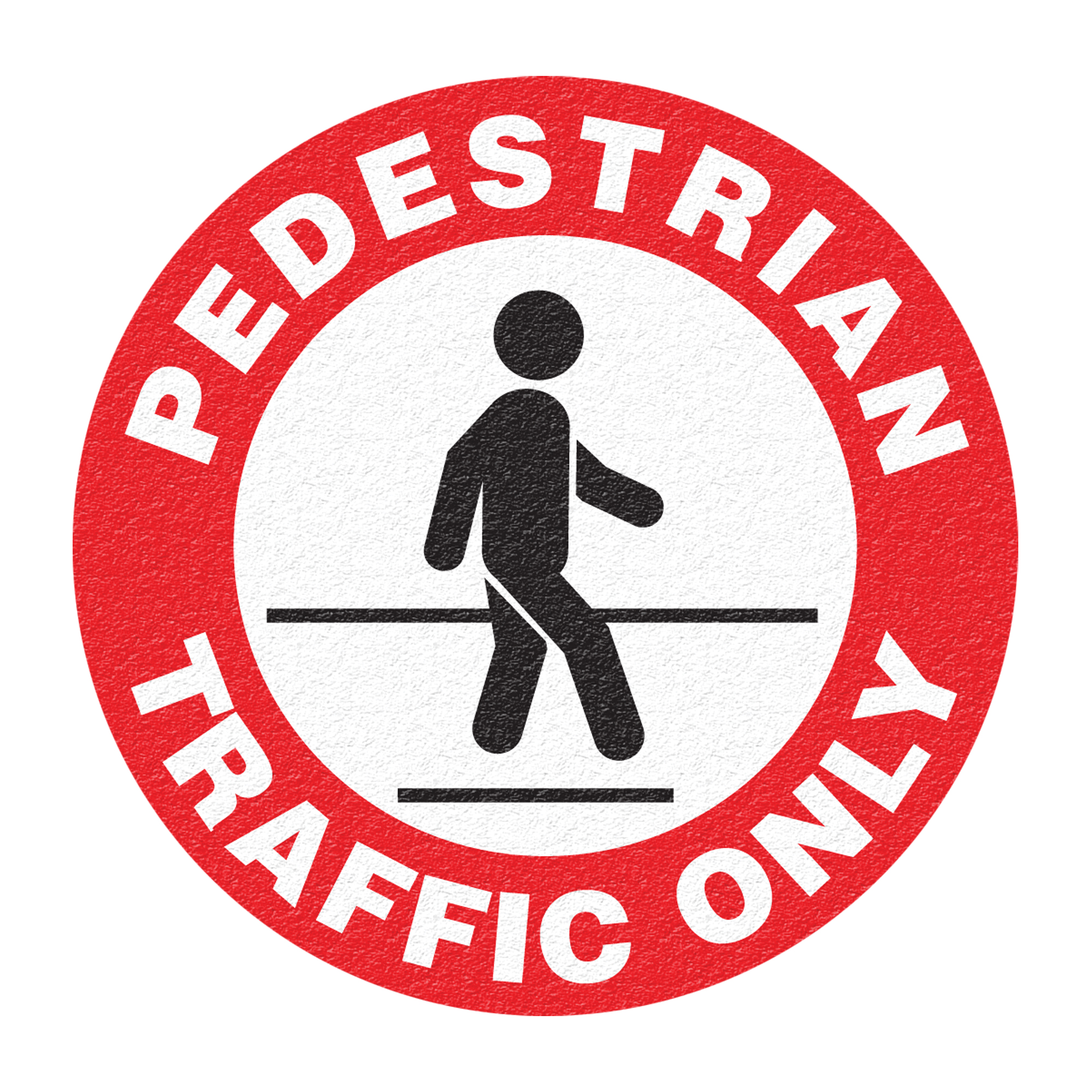 Panneau de signalisation au sol « Pedestrian Traffic Only », Adhésif, Anglais avec pictogramme