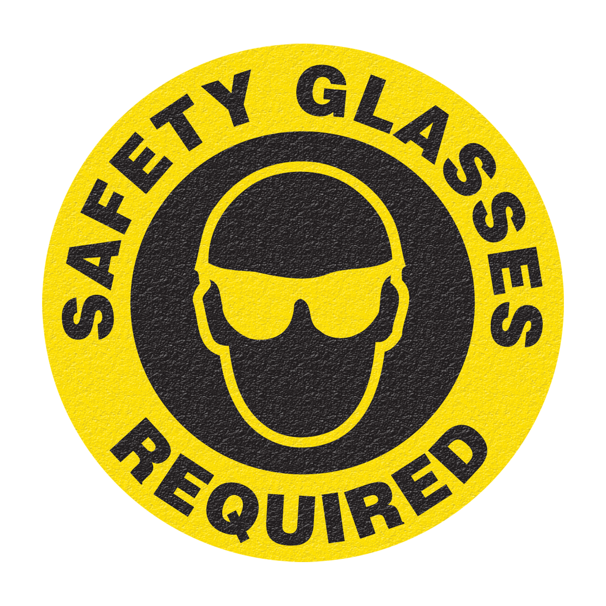 Panneau de signalisation au sol « Safety Glasses », Adhésif, Anglais avec pictogramme