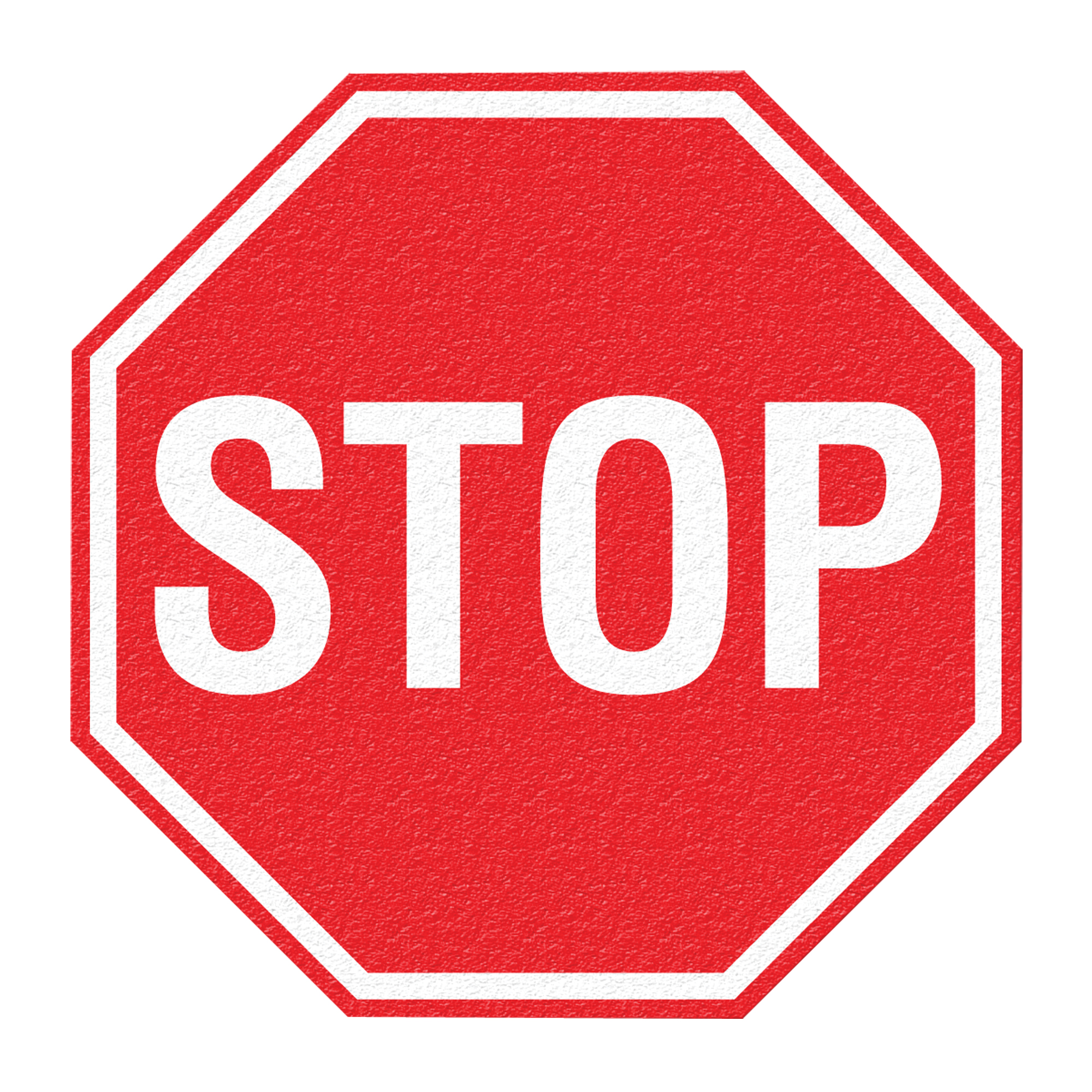 Panneau de signalisation au sol « Stop », Adhésif, Anglais avec pictogramme