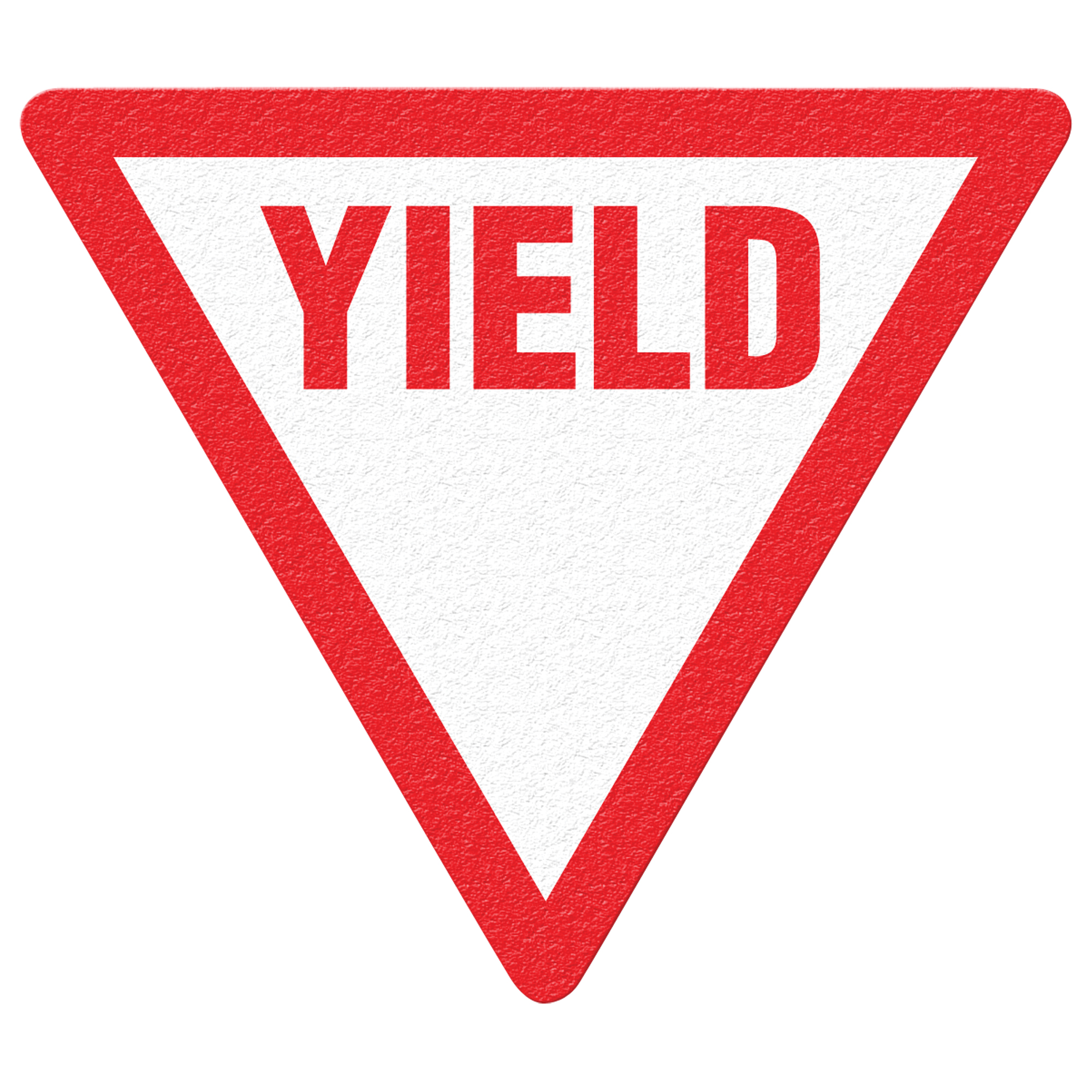Panneau de signalisation au sol « Yield », Adhésif, Anglais avec pictogramme
