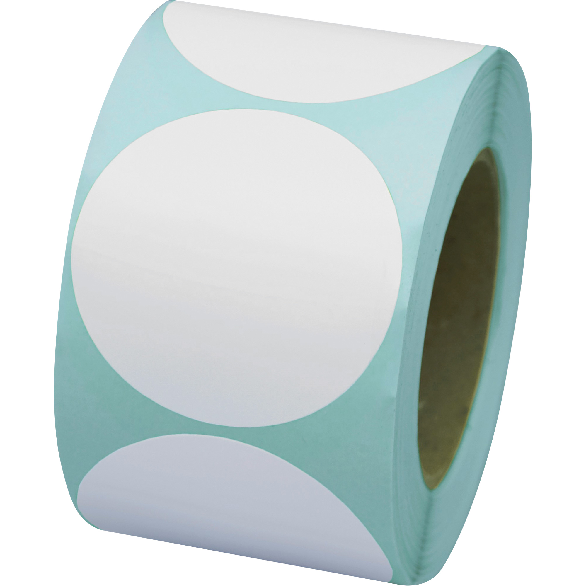 Pastilles de marquage colorées, Cercle, 3" lo x 3" la, Blanc, Vinyle