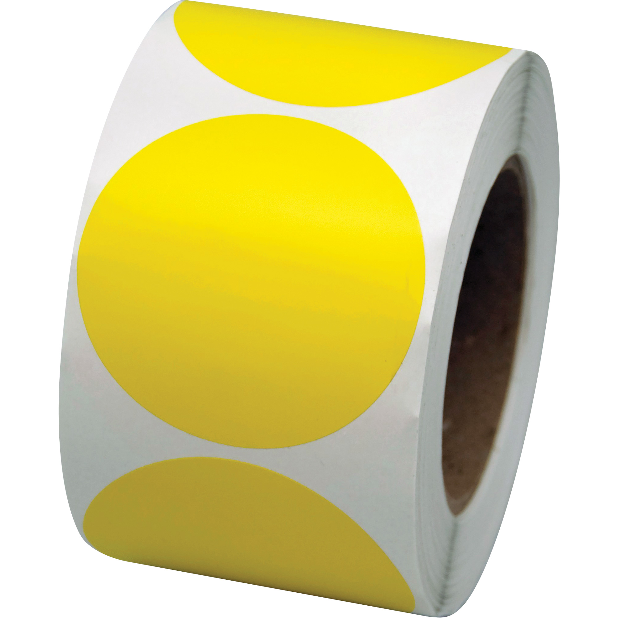 Pastilles de marquage colorées, Cercle, 3" lo x 3" la, Jaune, Vinyle