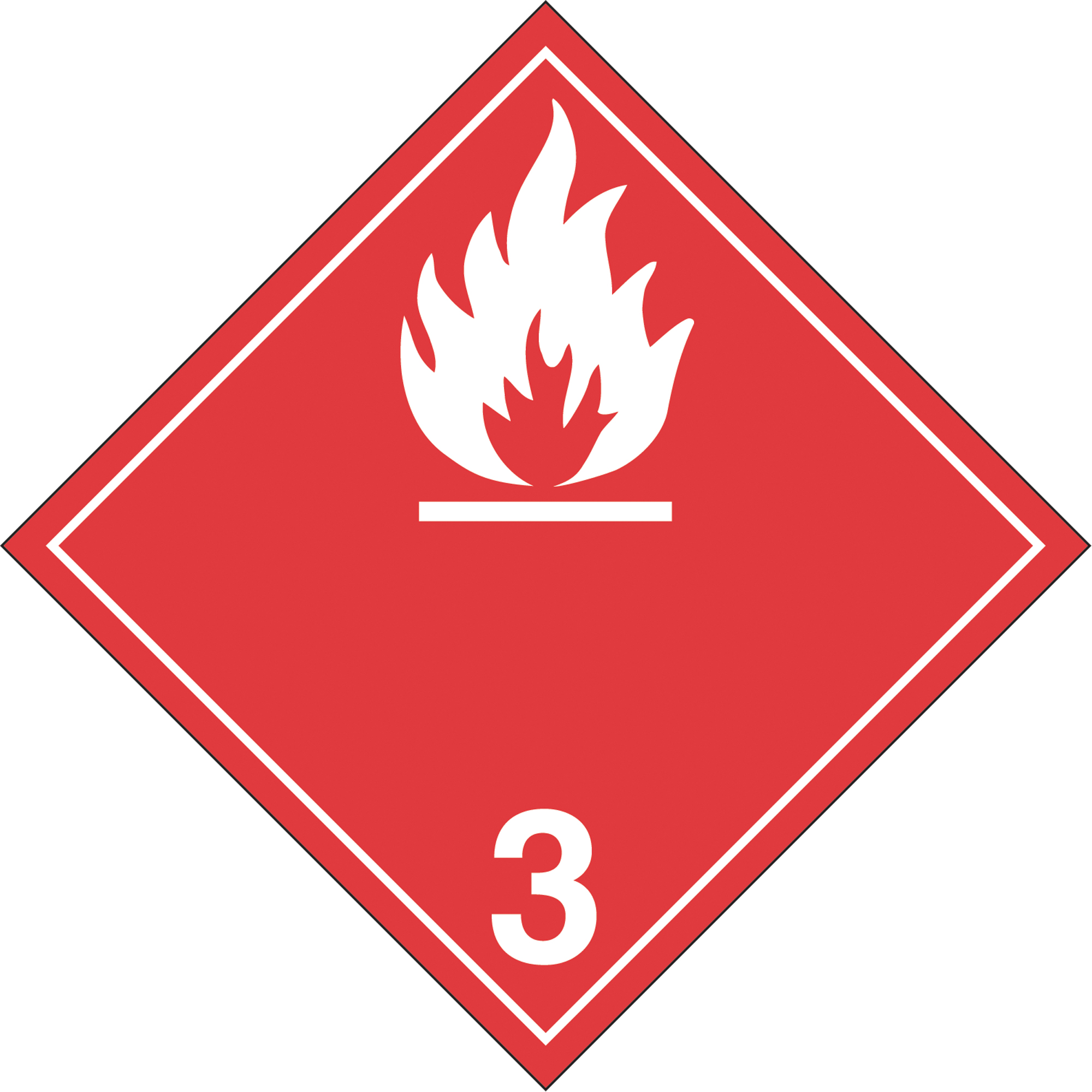 Plaque-étiquette TMD liquides inflammables, Carton