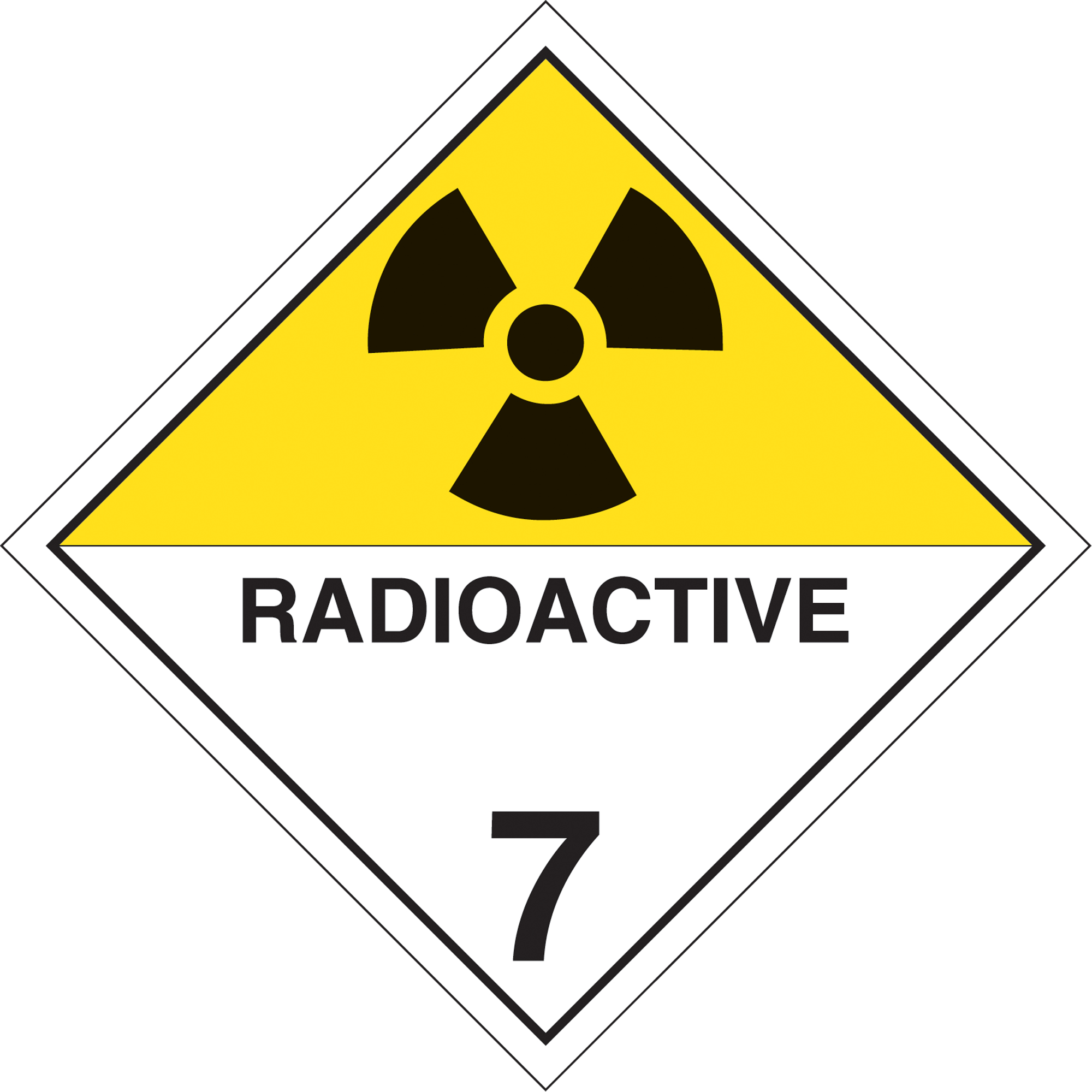 Plaque-étiquette TMD matières radioactives, Aluminium