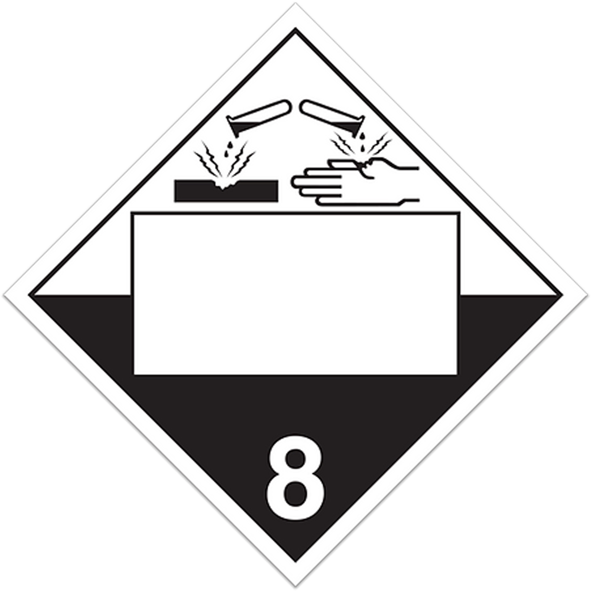 Plaque-étiquette TMD pour corrosifs, Plastique