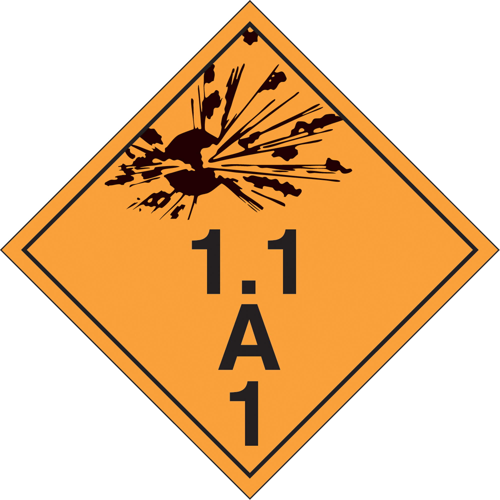 Plaque-étiquette TMD pour matières explosives, Aluminium
