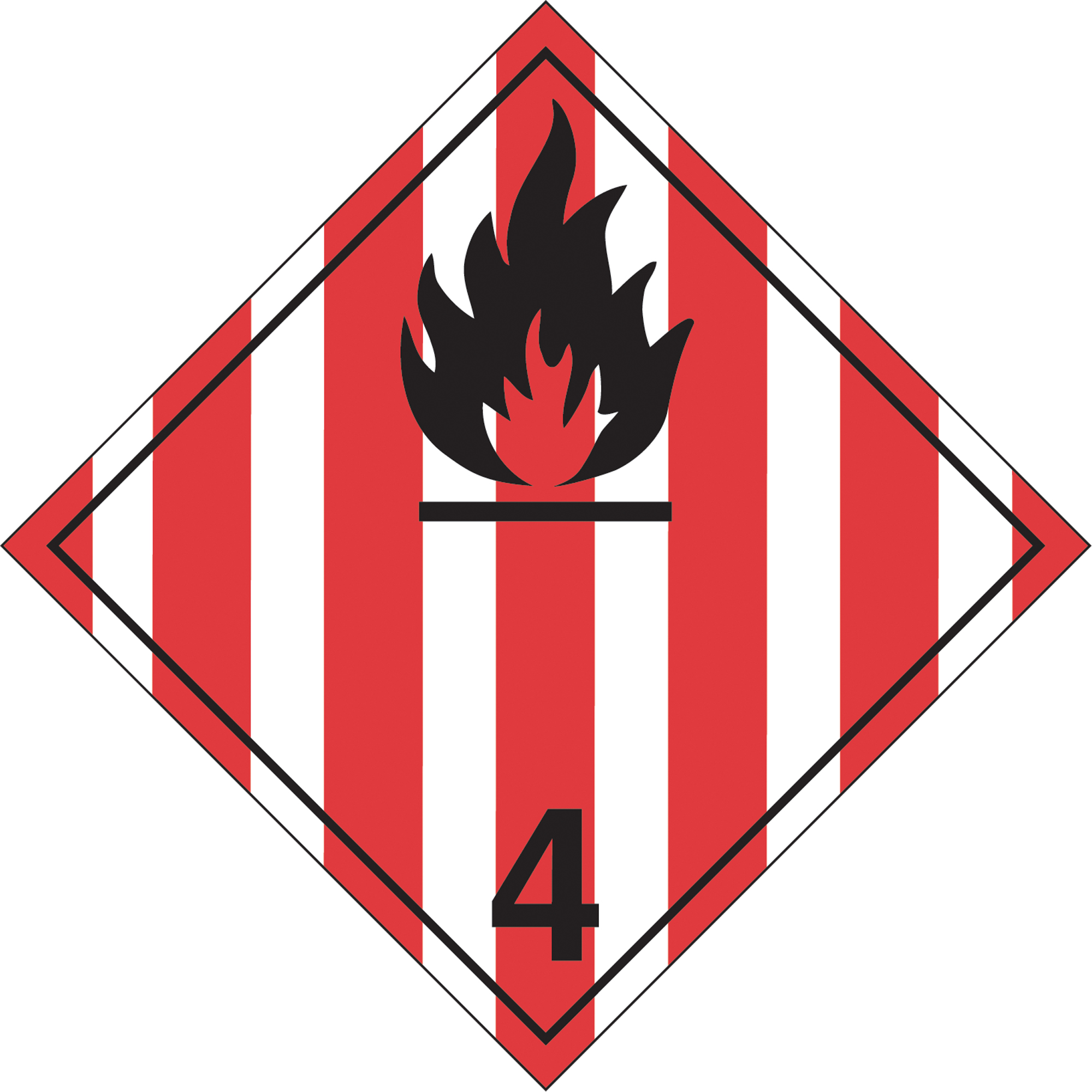 Plaque-étiquette TMD solides inflammables, Plastique