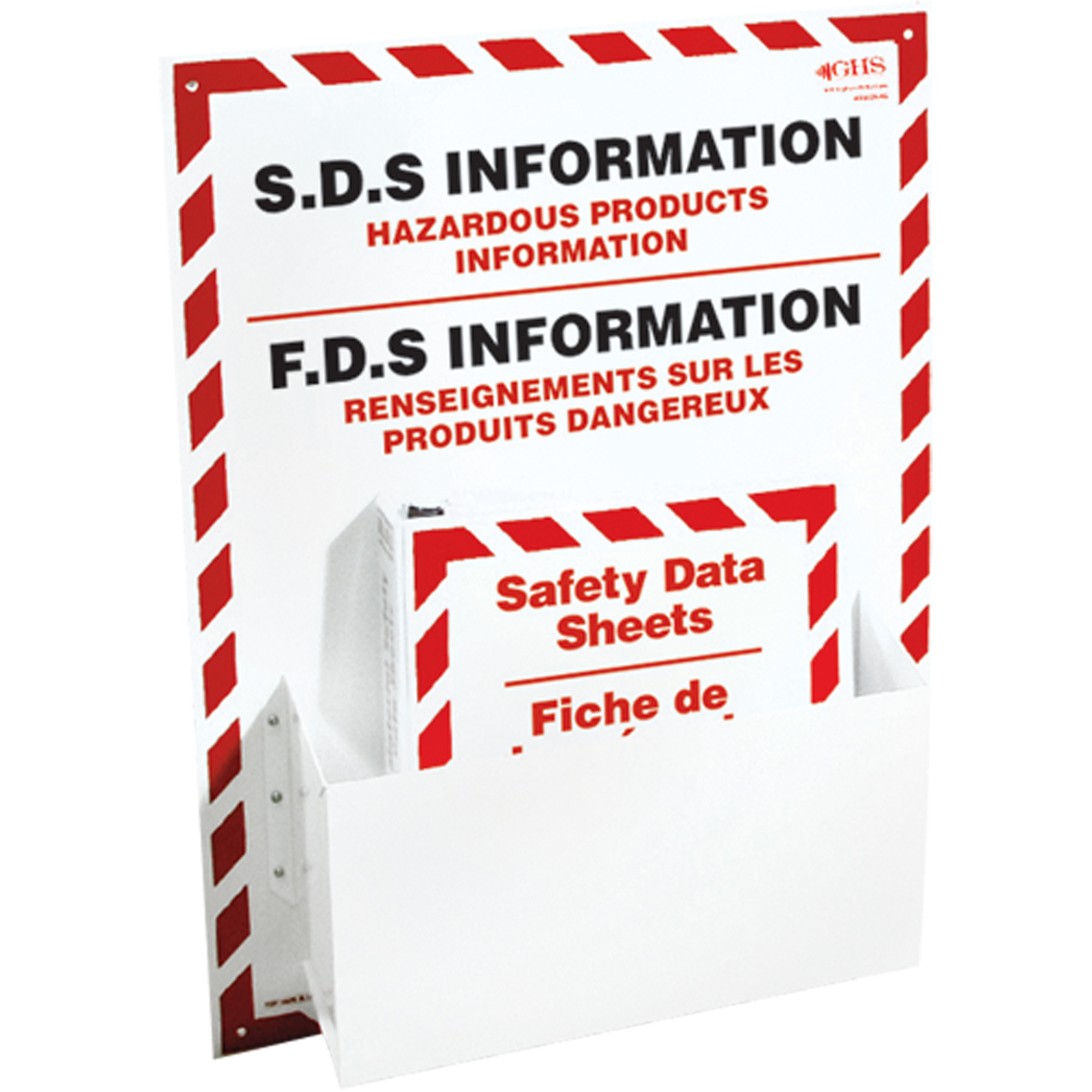 Postes d'information de fiches de données de sécurité, Anglais & français, Compris reliures