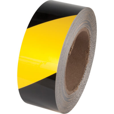 Ruban de marquage pour plancher Tuff MarkMD, 2" x 100', Polyester, Noir et jaune
