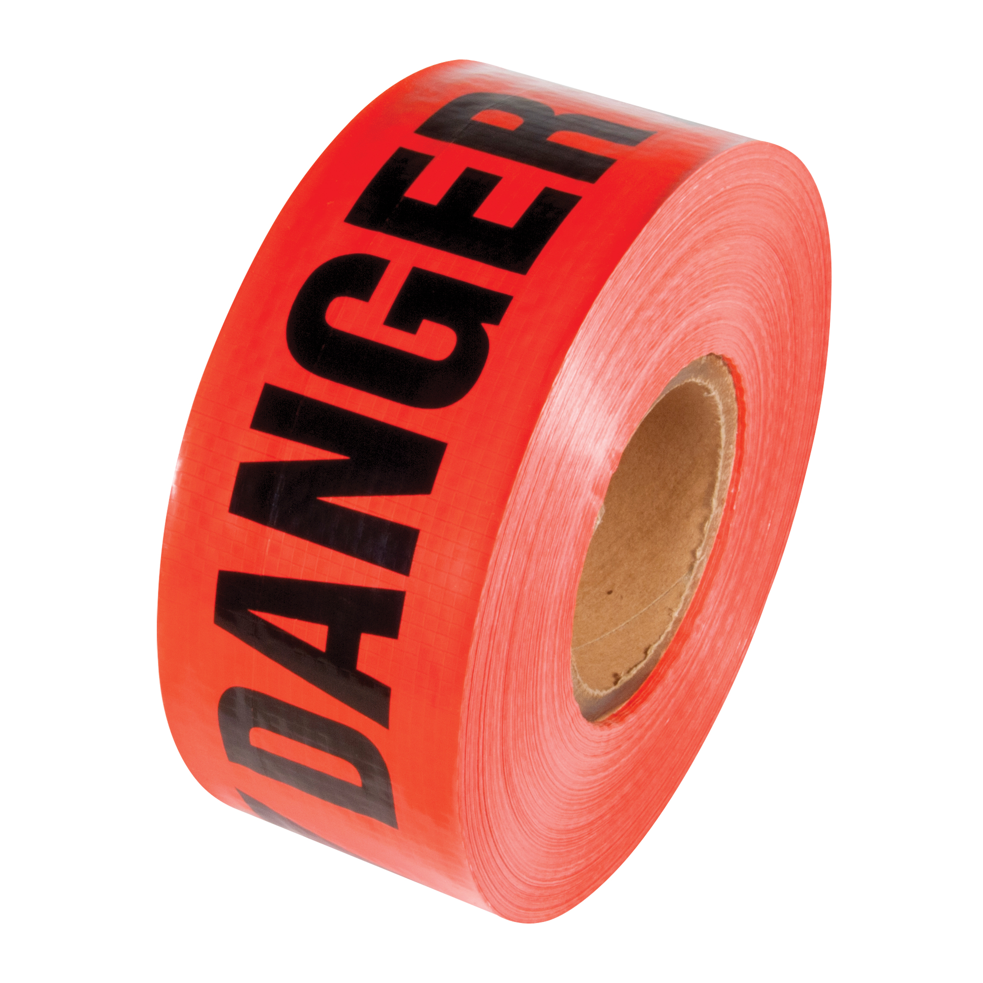 Ruban renforcé pour barricade, Anglais, 3" la x 500' lo, 5 mils, Noir/rouge