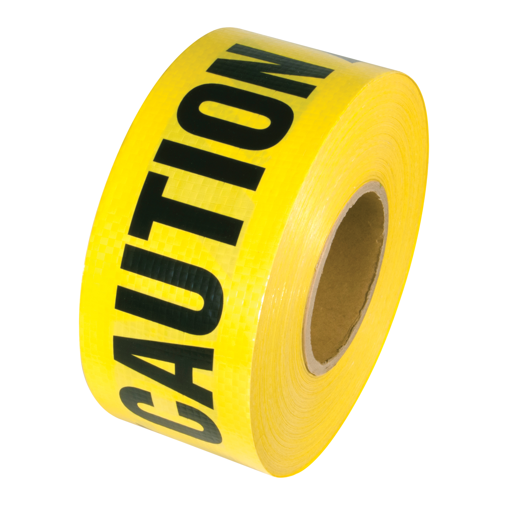 Ruban renforcé pour barricade, Anglais, 3" la x 500' lo, 5 mils, Noir sur jaune