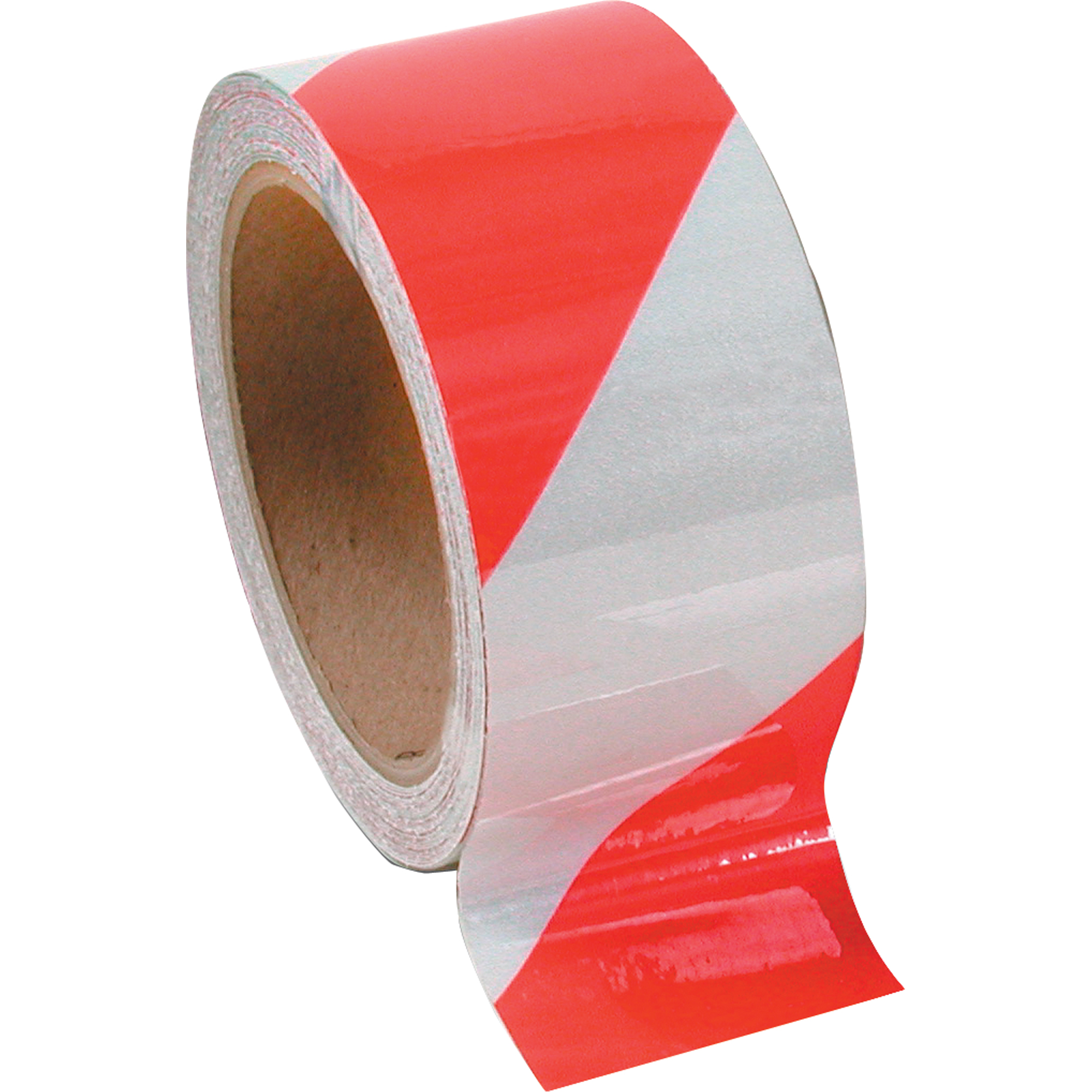 Rubans de signalisation du danger - non-laminé, 2" x 108', Vinyle, Rouge et blanc