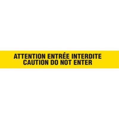 Rubans pour barricades, Bilingue, 3" la x 1000' lo, 3 mils, Noir sur jaune