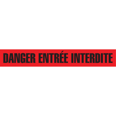 Rubans pour barricades, Français, 3" la x 1000' lo, 3 mils, Noir/rouge