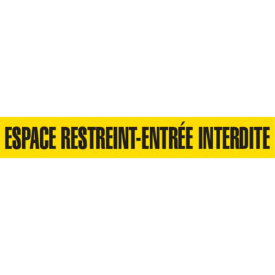 Rubans pour barricades, Français, 3" la x 1000' lo, 3 mils, Noir sur jaune