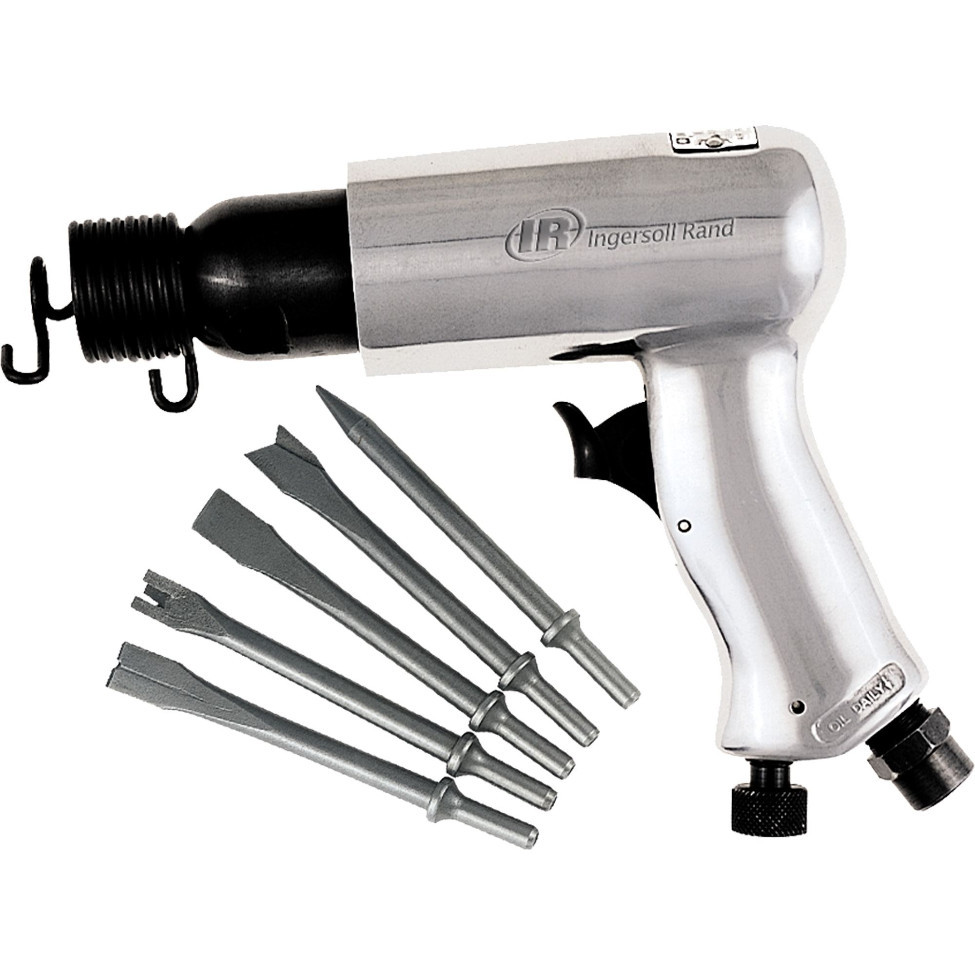 Marteau pneumatique avec jeu de burins, 3 pi³/min, 1/4" NPT, 3500 coups/min, 11/16" x 2-5/8" (17,46 mm x 66,68 mm)