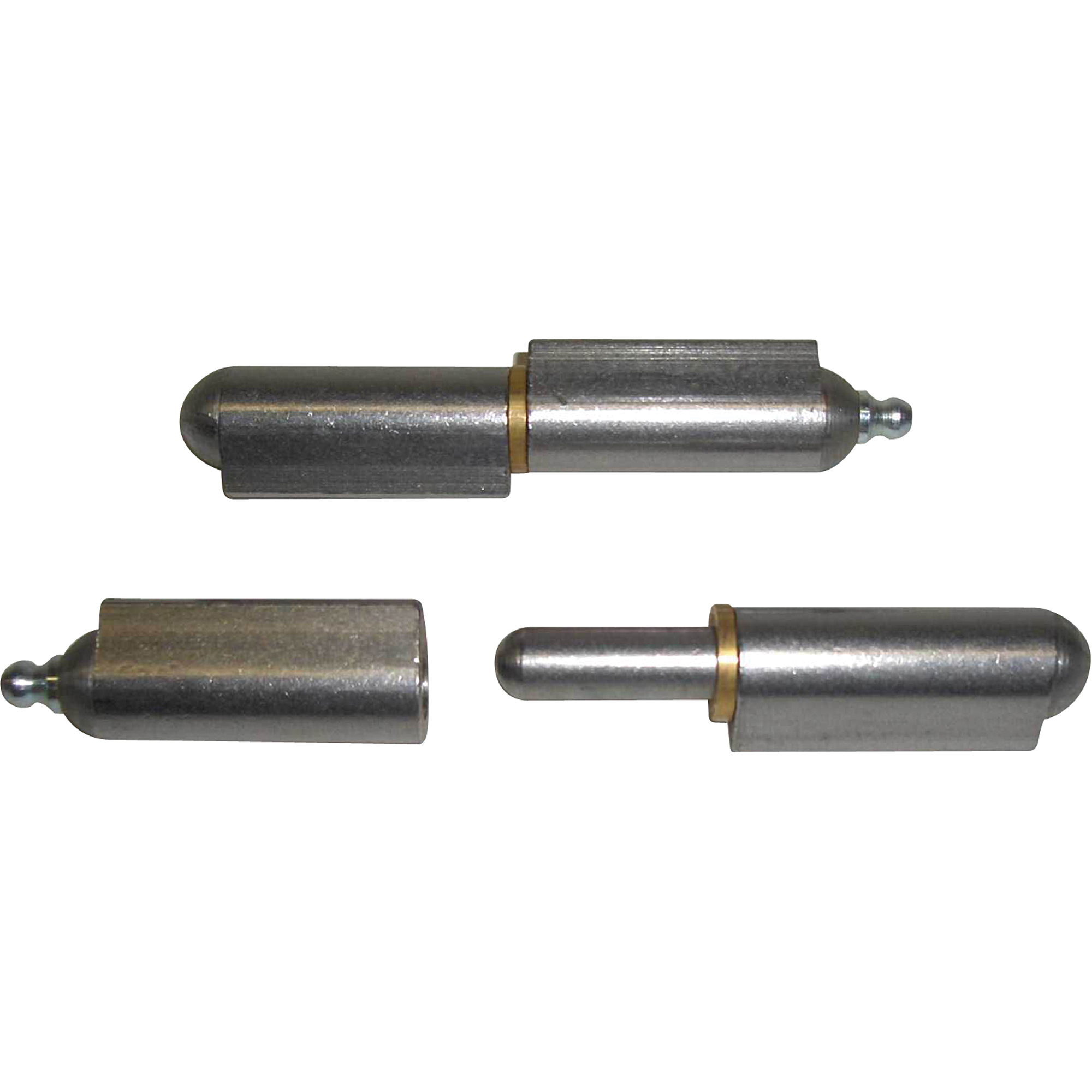 Charnière à souder avec rondelles et raccord de graissage, 1/2" dia. x 3-3/16" lo, Acier doux a/goupille fixe en acier