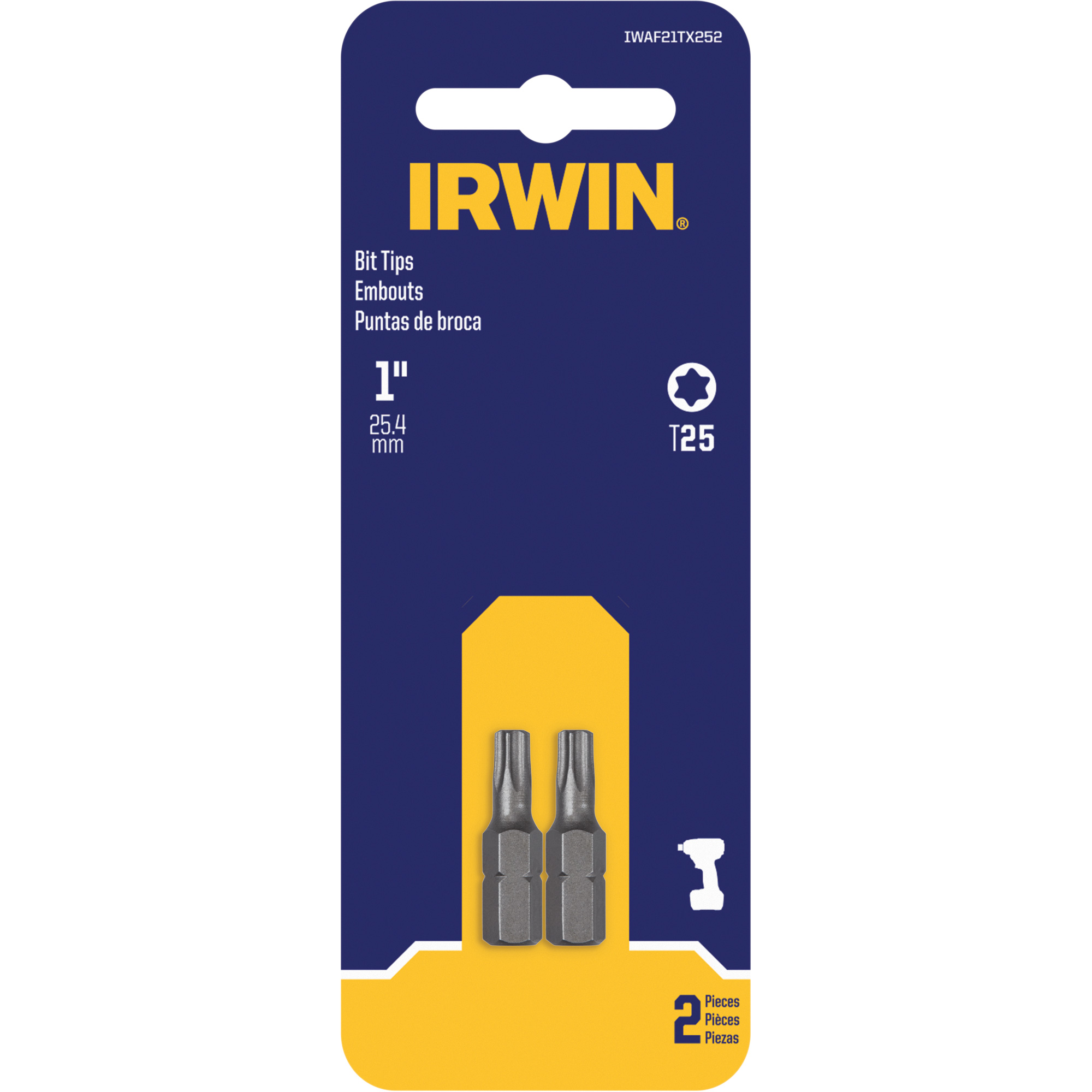 Embouts de tournevis à insérer, Torx, T-25, Prise 1/4"