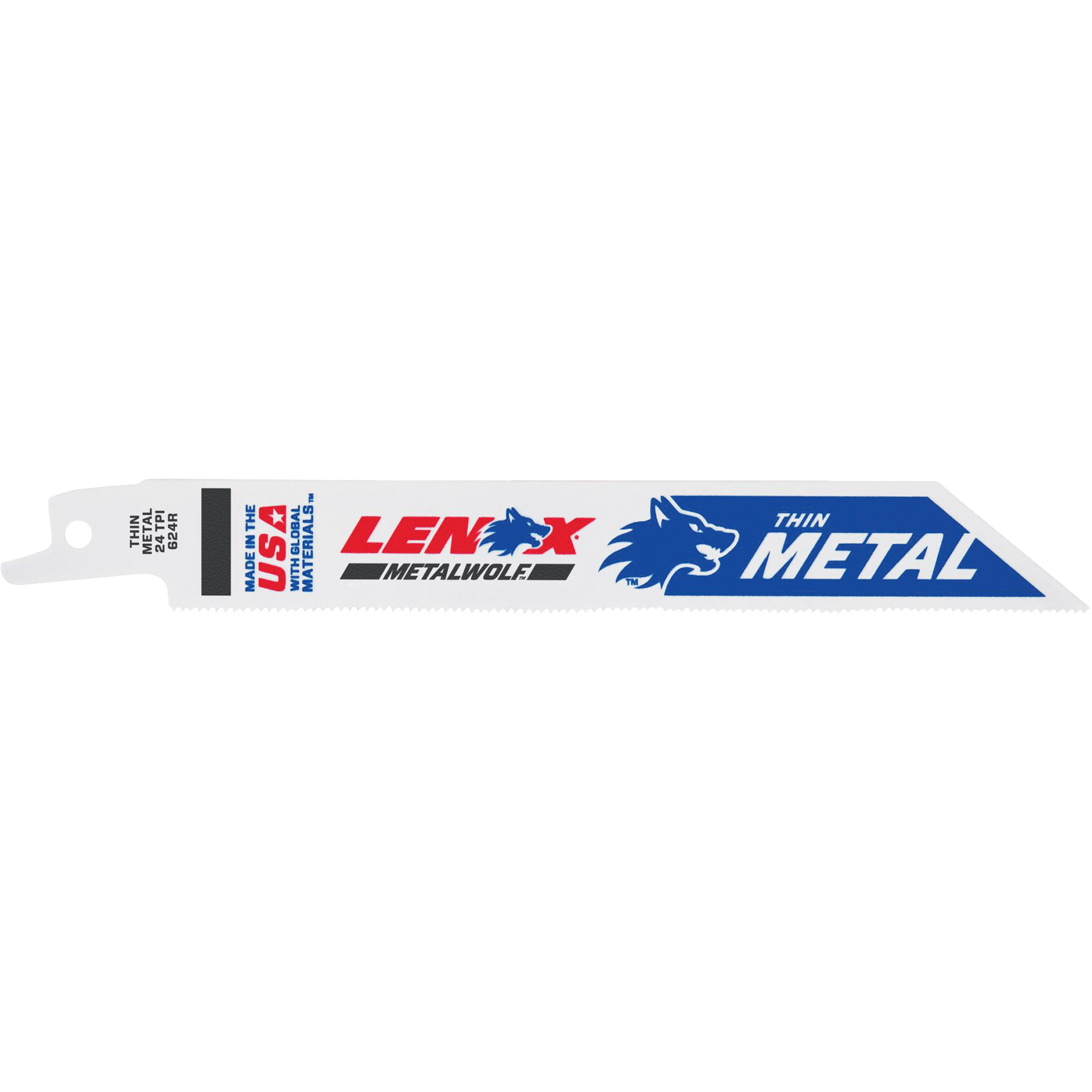 Lame de scie alternative, Bimétal, 24 Dents par pouce, 6" lo x 3/4" la