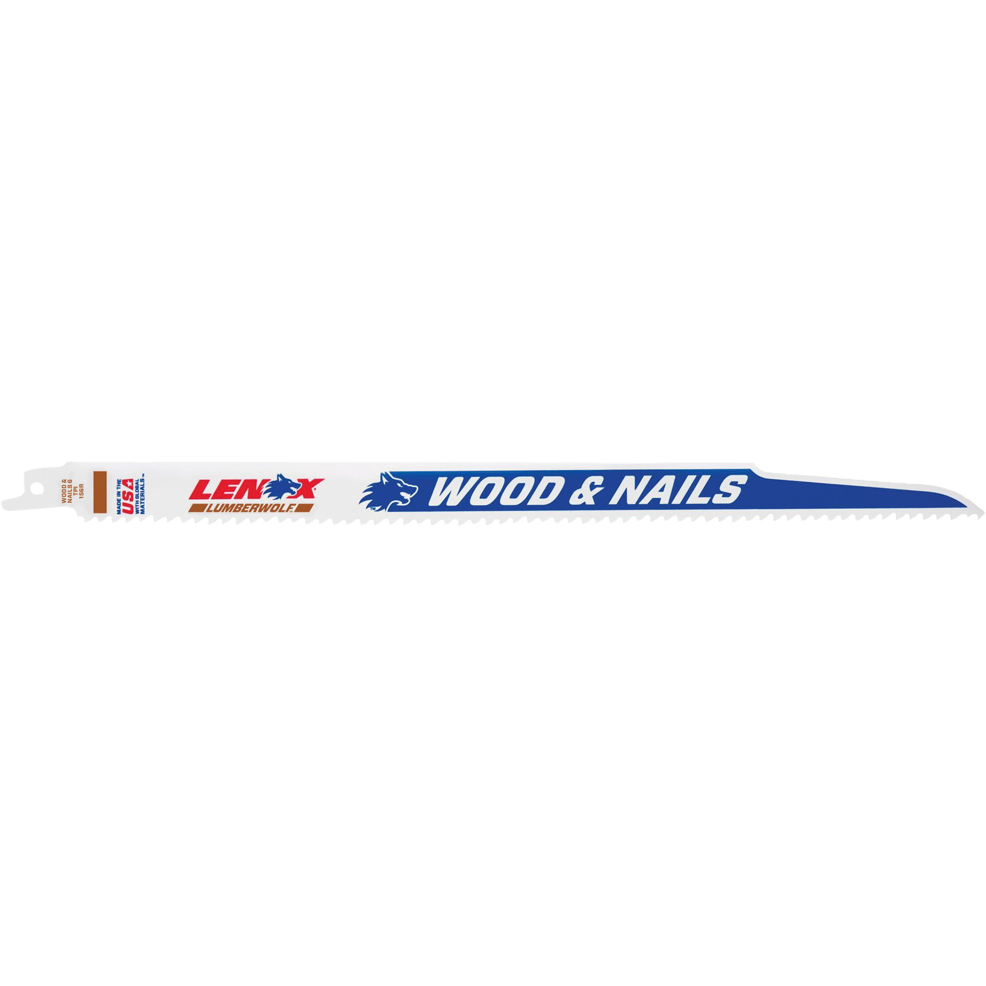 Lame de scie alternative, Bimétal, 6 Dents par pouce, 12" lo x 3/4" la
