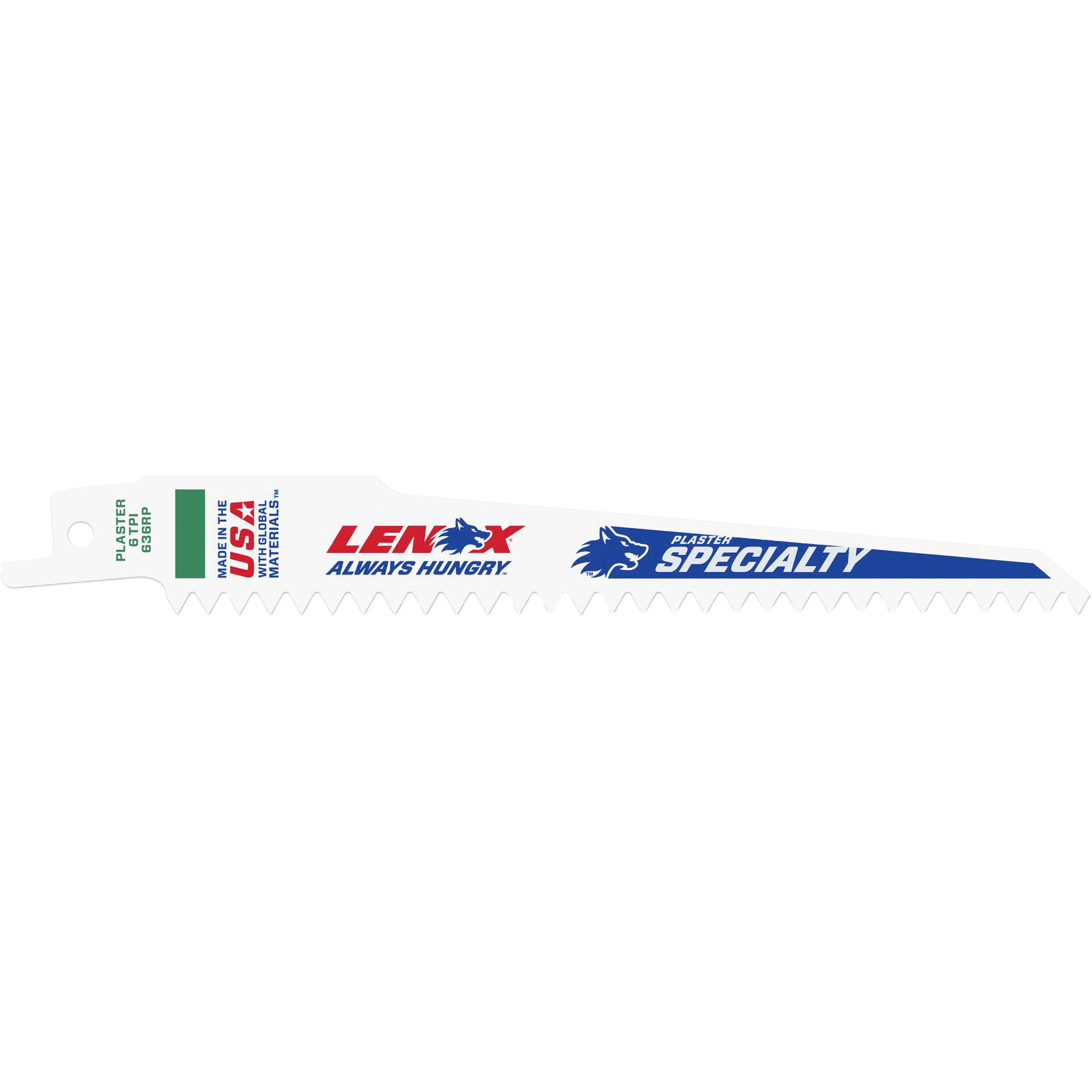Lame de scie alternative, Bimétal, 6 Dents par pouce, 6" lo x 3/4" la