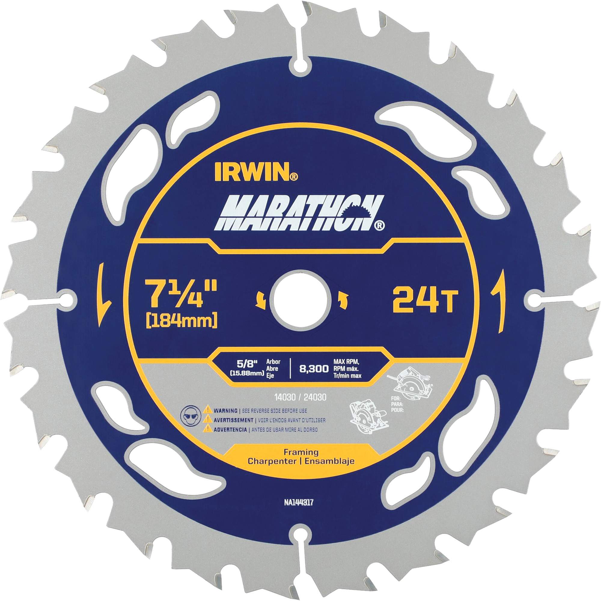 Lame de scie circulaire MarathonMD, 7-1/4", 24 dents
