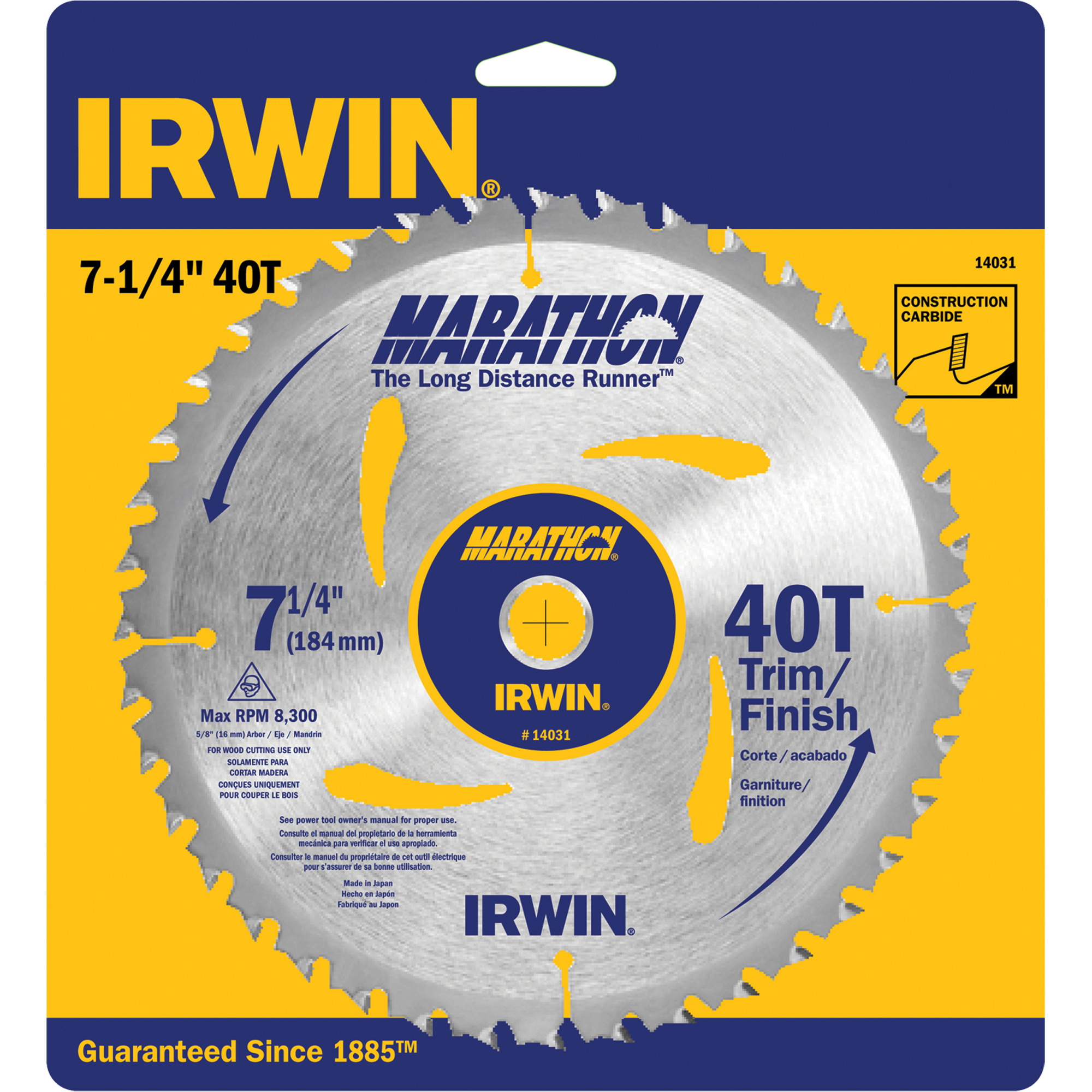 Lames de scie pour entrepreneur - Lames de scie MarathonMD, 7-1/4", 40 dents, Pour Bois