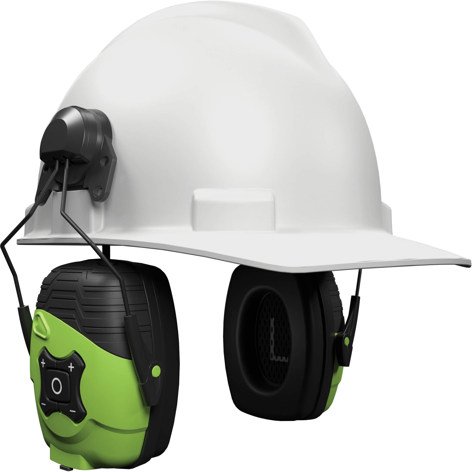 Écouteurs Bluetooth Link Aware vert sécurité, Style Fixation pour casque, 21 dB