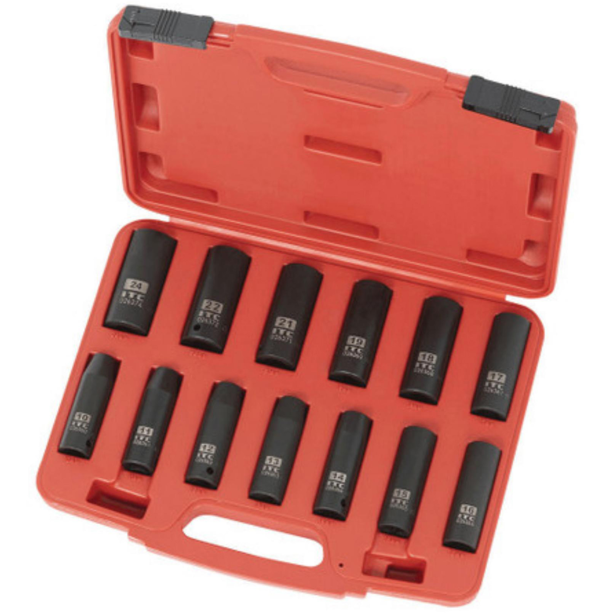 Jeu de douilles métriques IPS-1312DM, 13 Mcx, Chocs, Prise de 1/2", Profond