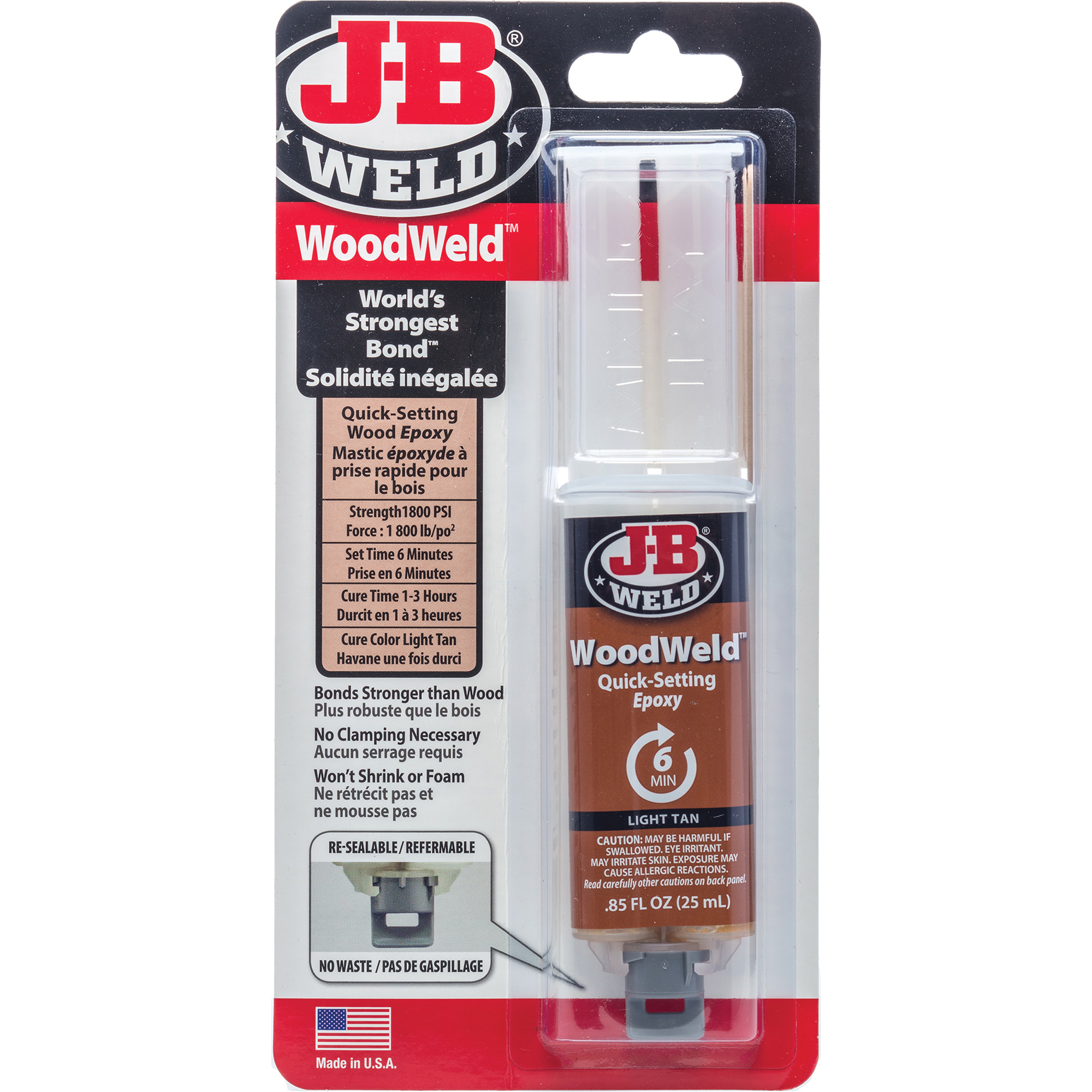 Adhésif WoodWeld, 25 ml, Seringue, Deux composants, Havane