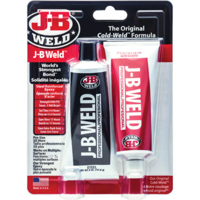 Colle époxyde J-B Weld, Deux composants, Tube, 10 oz, Gris