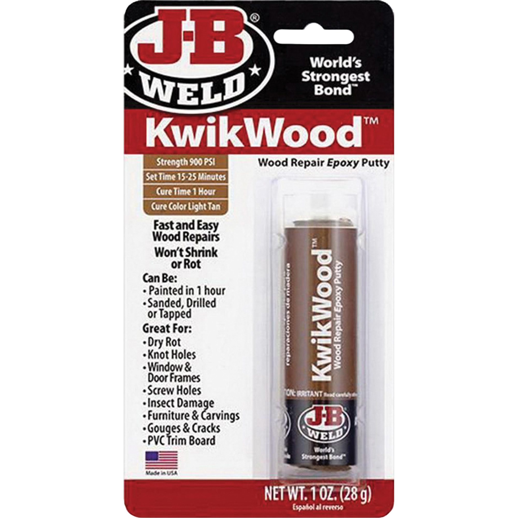 Colle époxyde KwikWood, 2 oz, Bâton, Havane
