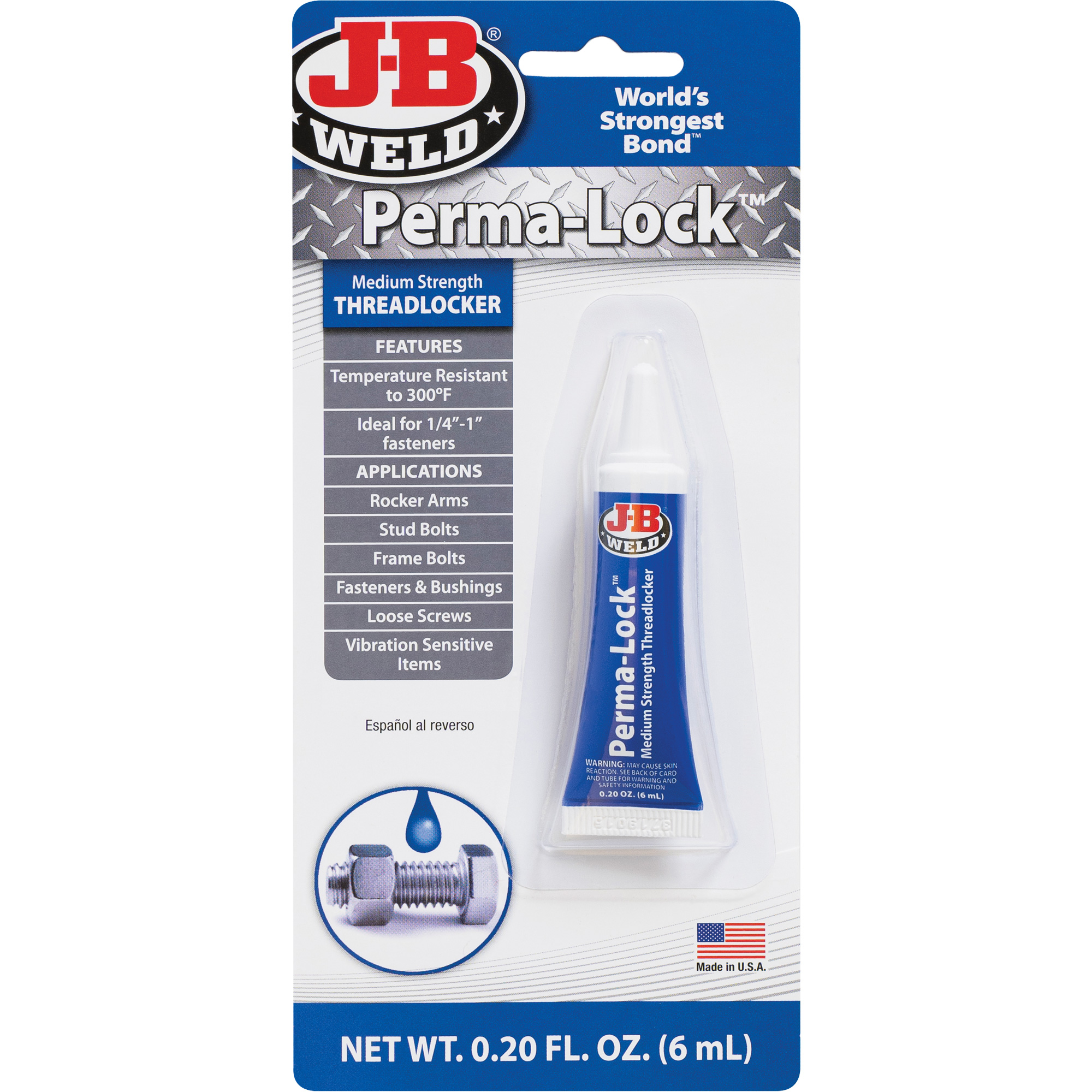 Composé de blocage Perma-Lock, Bleu, Moyen, 6 ml, Tube