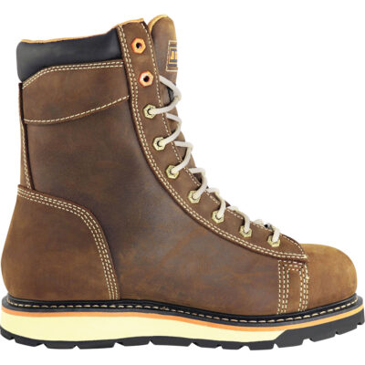 Bottes de travail pour monteur, Cuir, Embout Acier, Taille 9-1/2, Imperméable
