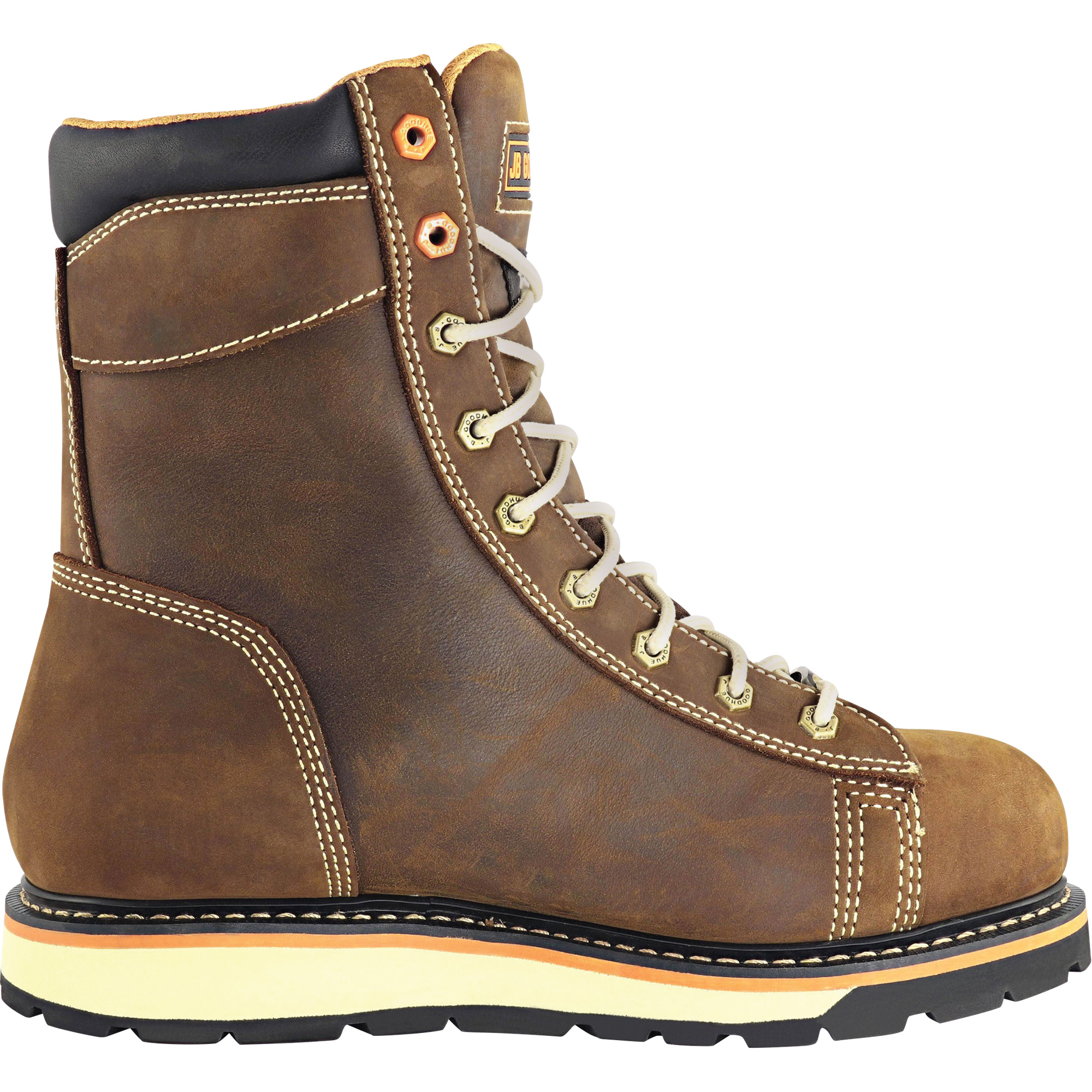 Bottes de travail pour monteur, Cuir, Embout Acier, Taille 9-1/2, Imperméable
