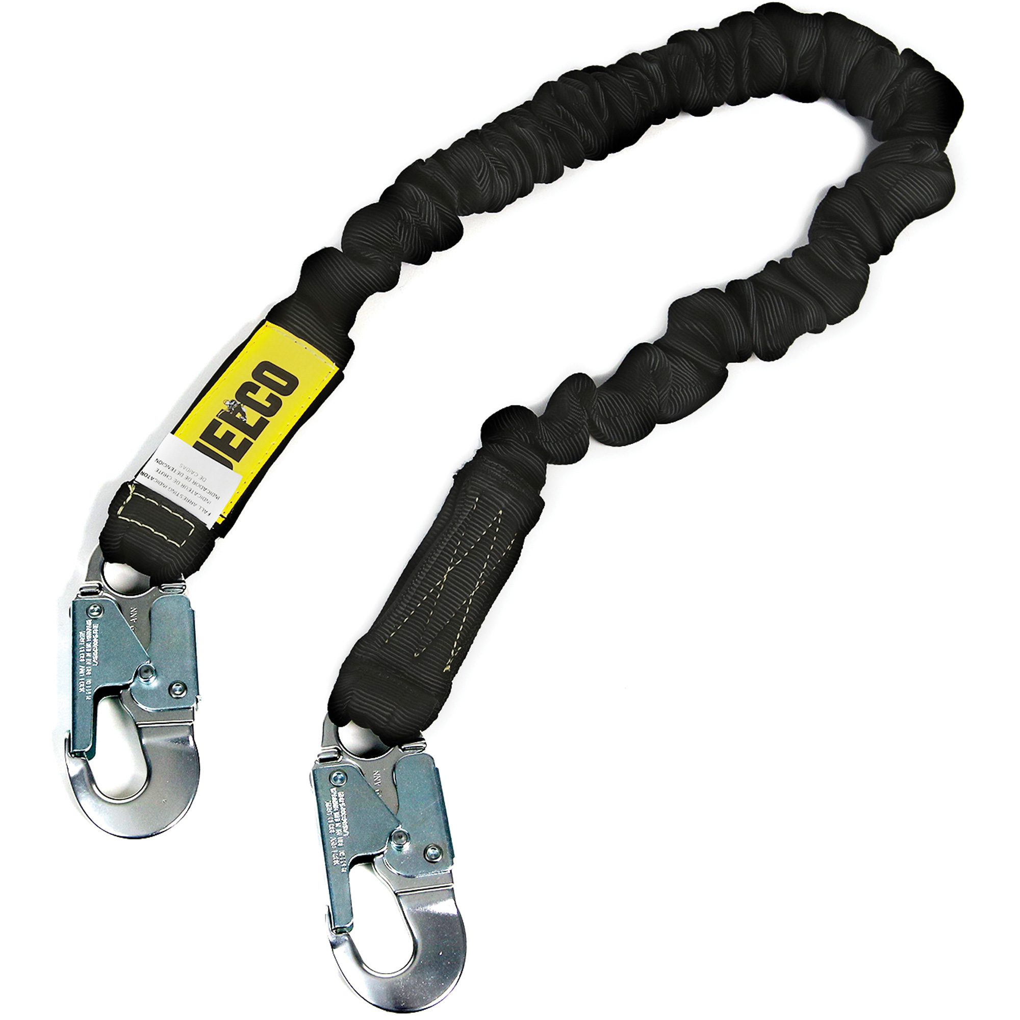 Longe résistant à l’arc électrique, 6', Point d'ancrage à Mousqueton verrouillable, Mousqueton verrouillable aux jambes, Nylon