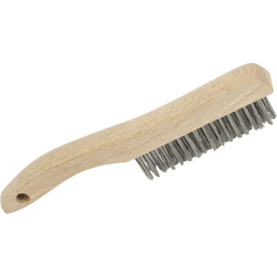 4SHSS Brosse à récurer manuelle, Acier inoxydable, 4 x 16 rangs de fils, Longueur 10"