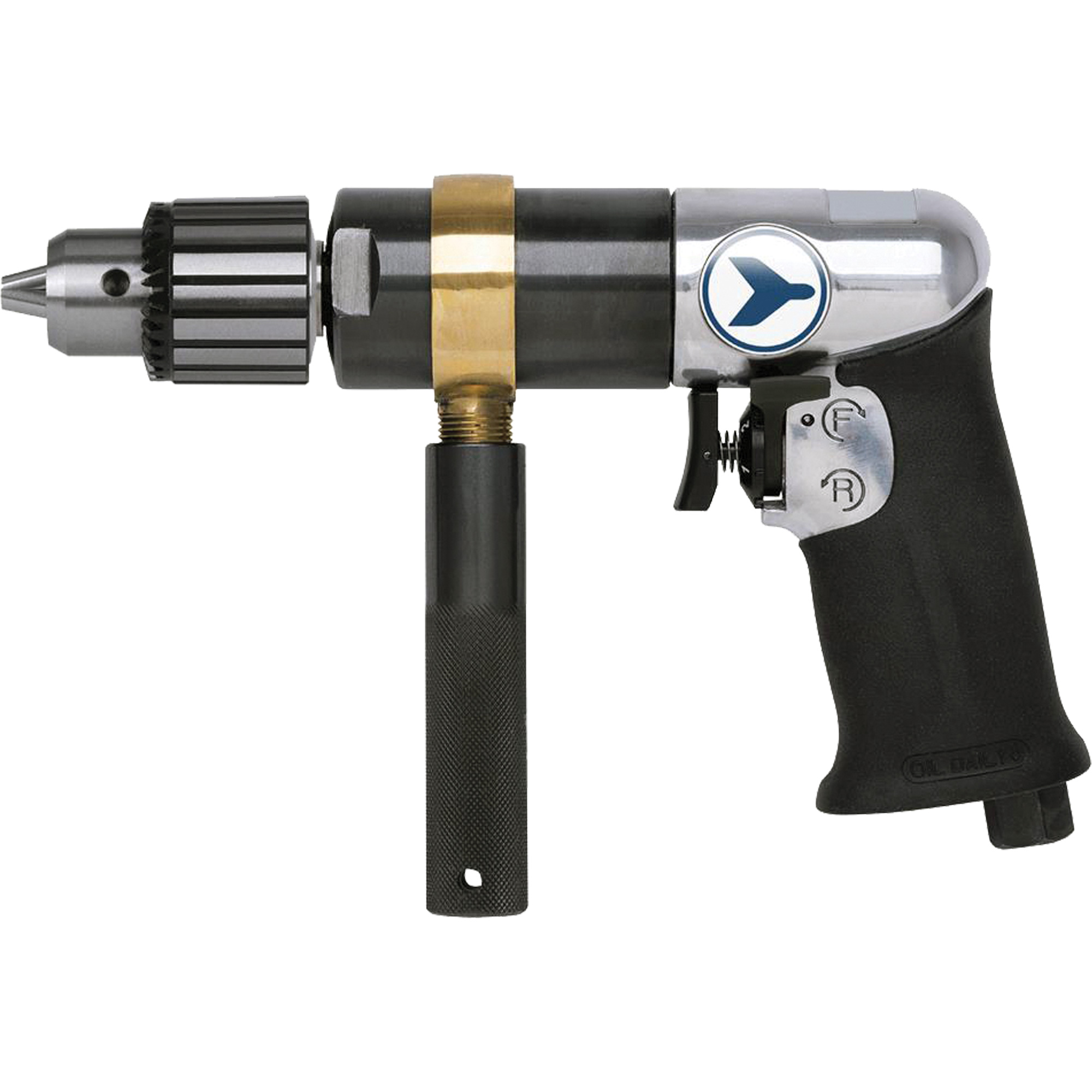 AD12VSRK Perceuse pneumatique à vitesse variable, 6 pi³/min, 1/4" NPT, 82 dBA, 1/2" mandrin, Avec clé