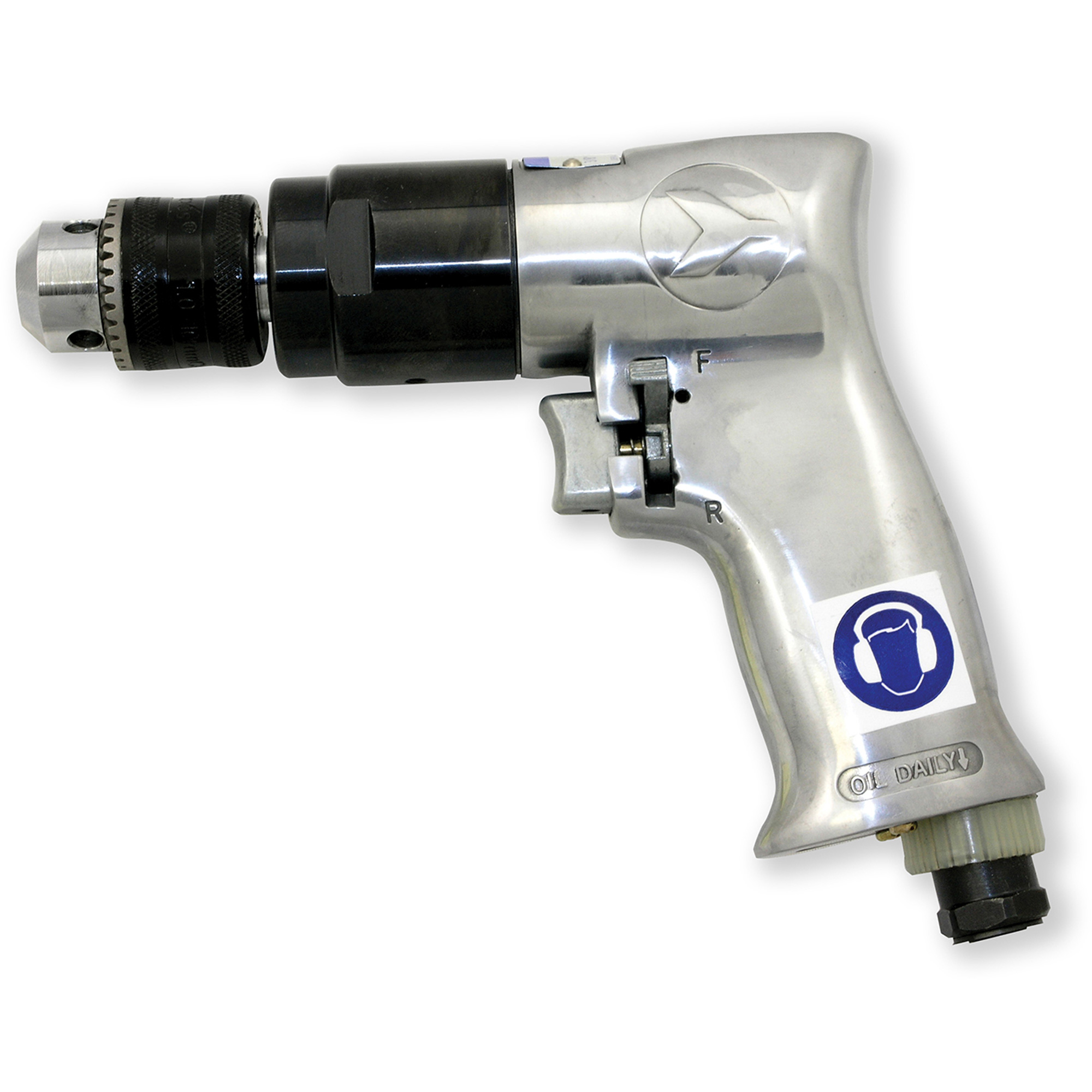 ADX380R Perceuse pneumatique réversible, 4 pi³/min, 1/4" NPT, 86,8 dBA, 3/8" mandrin, Avec clé
