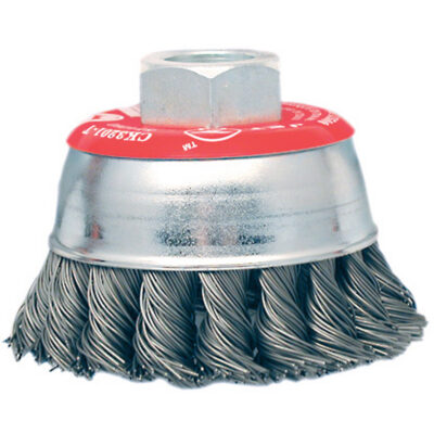 Brosse boisseau à fils liés et noués à haute performance, 3" dia. x 10mm x 1,25" arbre