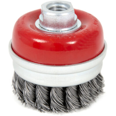 Brosse boisseau à fils liés et noués à haute performance, 3" dia. x 5/8"-11 arbre