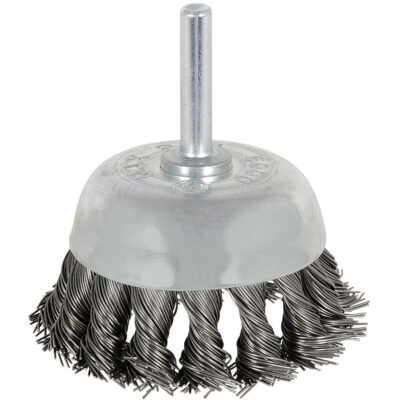 Brosse boisseau à fils noués torsadés monté sur mandrin 8046, 1-1/8" dia.