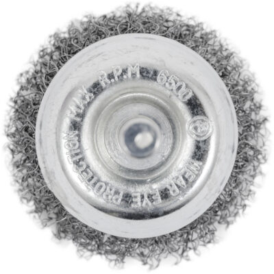 Brosse coupelle sertie sur tige