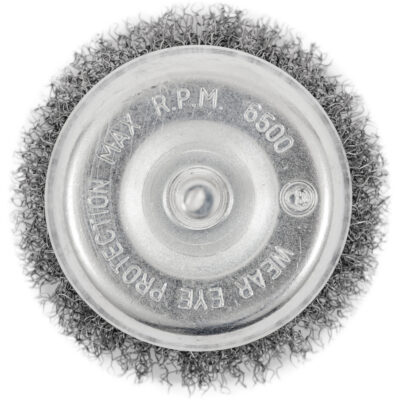Brosse coupelle sertie sur tige