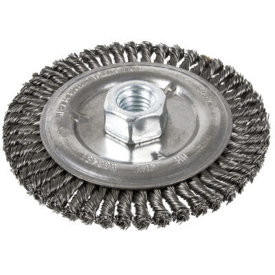 Brosse pour cordon de soudure, Dia. 5", Fils 0,022", Arbre 5/8"-11, Acier