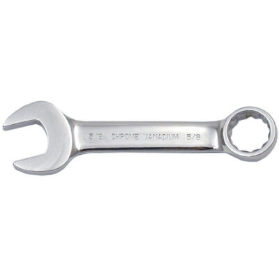 Clé mixte courte entièrement polie, 12 pans, 1/2", Fini Chrome