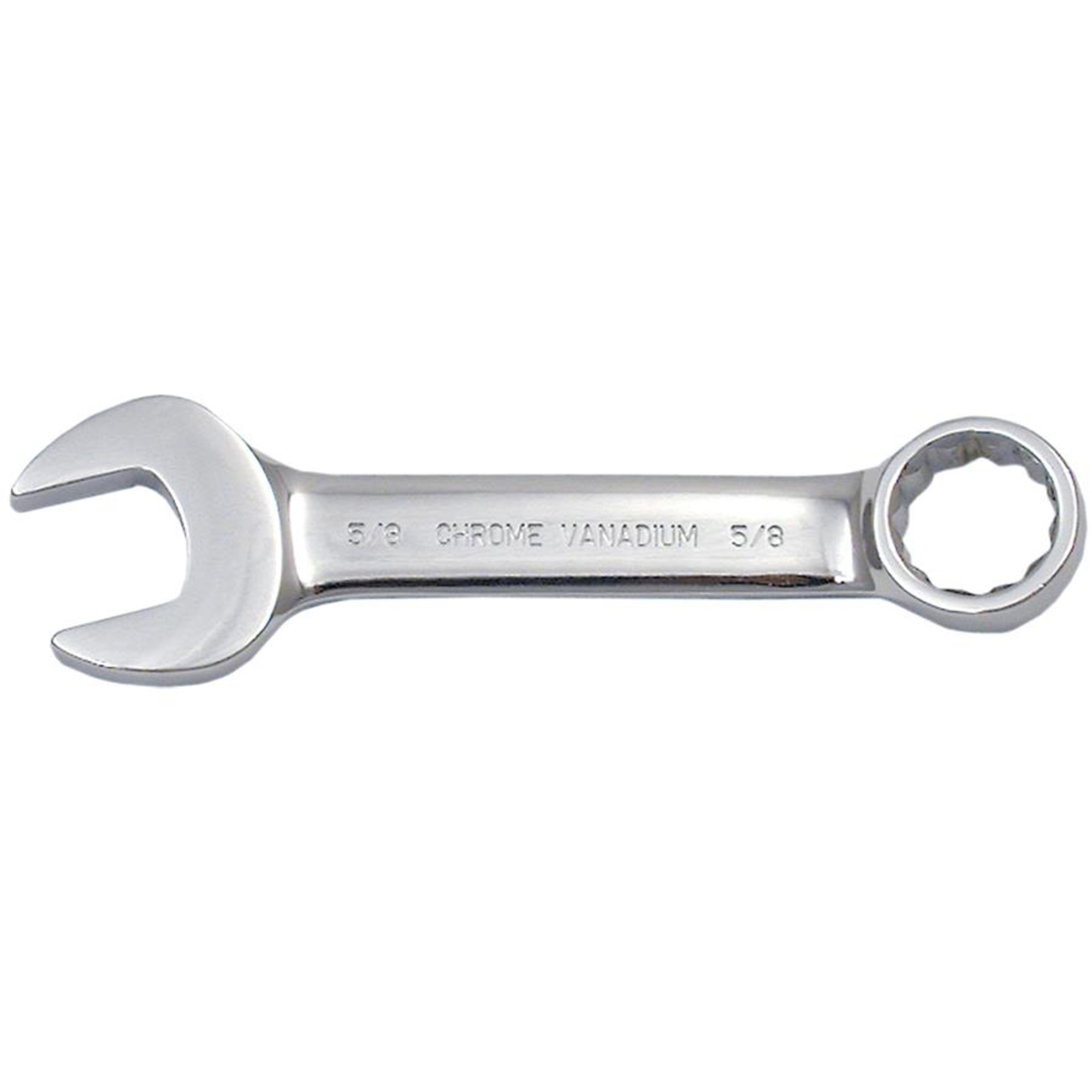 Clé mixte courte entièrement polie, 12 pans, 1/2", Fini Chrome
